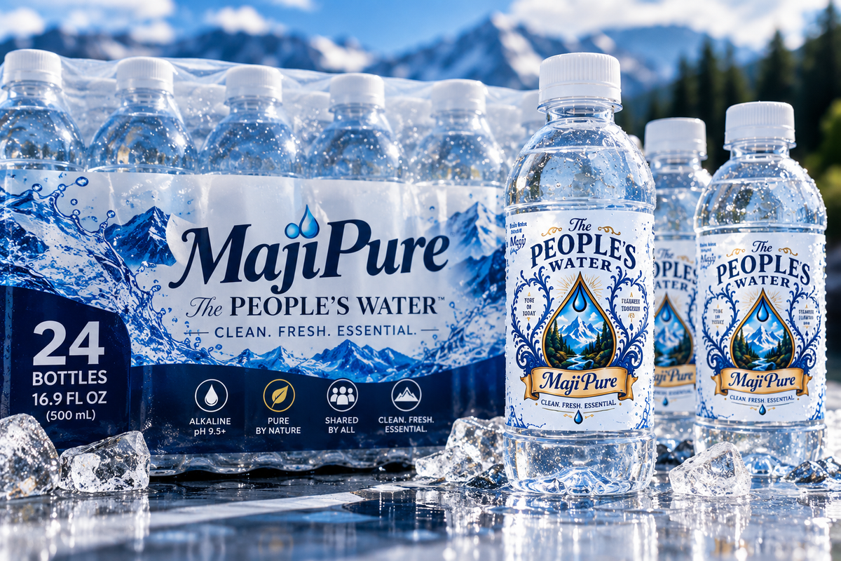 MajiPure The People's Water 16.9 oz 24-bottle case, premium promotional product image